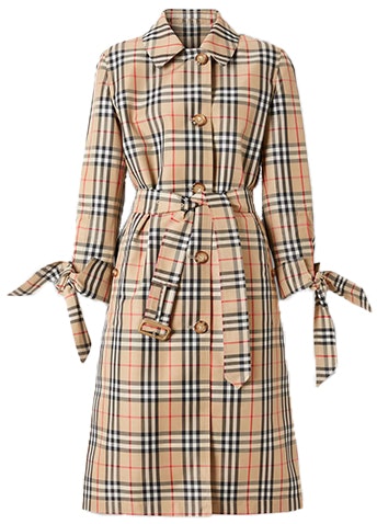 women-burberry-check-print-single-breasted-casual-coat-yellow-80322211