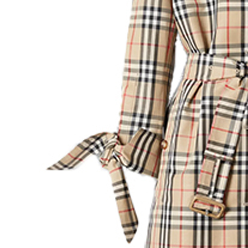 Sizing (W) Abrigo Casual Amarillo de Burberry con Estampado de Cuadros y Corte Clásico. 80322211