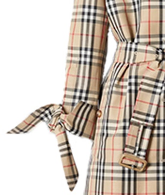 (W) Abrigo Casual Amarillo de Burberry con Estampado de Cuadros y Corte Clásico. 80322211 Sizing (W) Abrigo Casual Amarillo de Burberry con Estampado de Cuadros y Corte Clásico. 80322211