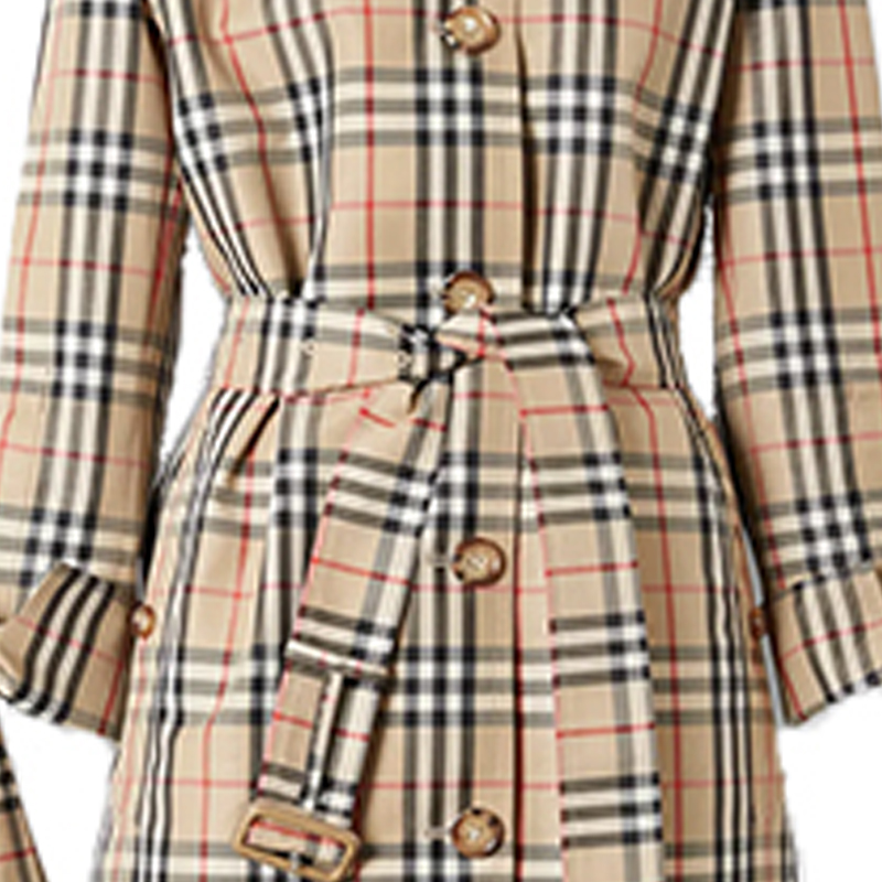 Cheap (W) Abrigo Casual Amarillo de Burberry con Estampado de Cuadros y Corte Clásico. 80322211