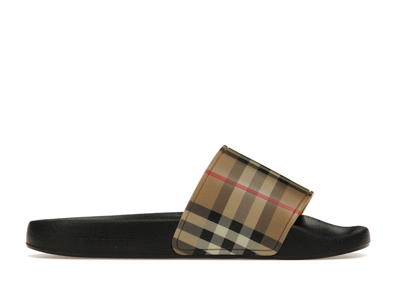 (Women) Burberry Check Print Slides Archive Beige 80570371
