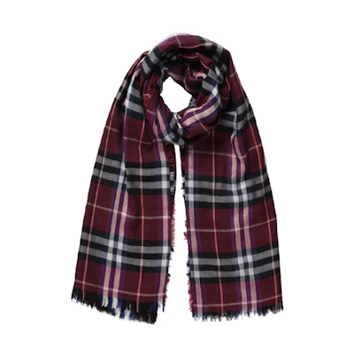 (Women) Burberry Check Scarf in Burgundy 4060992
