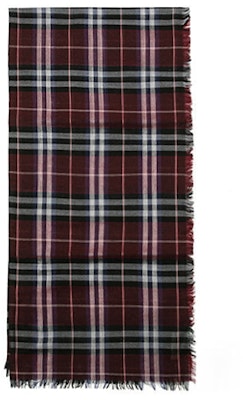 (Women) Burberry Check Scarf in Burgundy 4060992 Lookbook (Women) Burberry Check Scarf in Burgundy 4060992