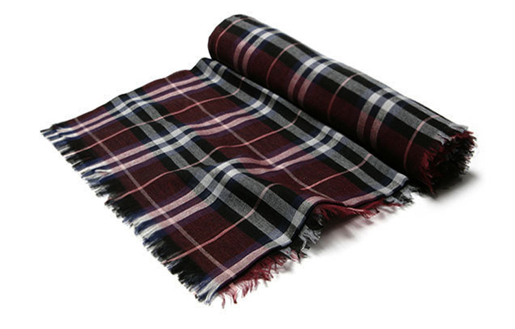 Shop (Women) Burberry Check Scarf in Burgundy 4060992