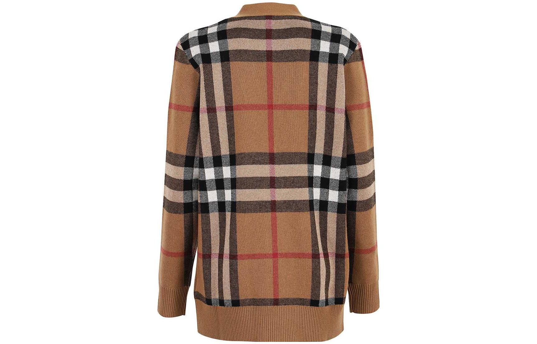 Lookbook (W) 博柏利格纹羊毛混纺提花针织衫桦褐色. 80433721