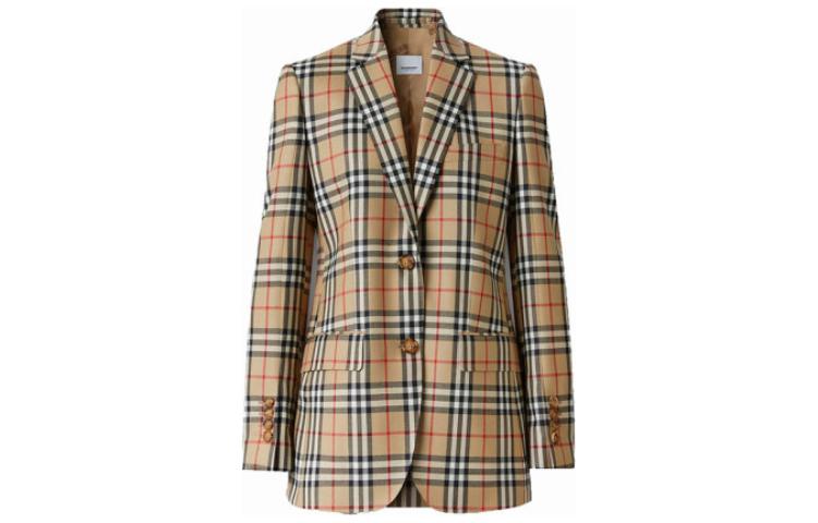 Order (W) Burberry 經典格紋羊毛西裝 - 復古米色 80334661