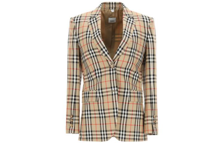Lookbook (W) Burberry 經典格紋羊毛西裝 - 復古米色 80334661