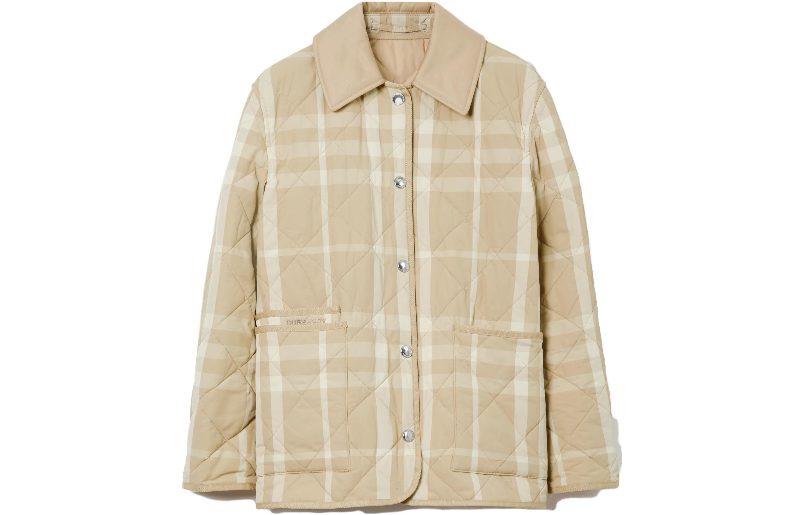 (Women) Burberry Checkered Diamond Collar Long Sleeve Jacket Women’s Soft Yellow Brown. 80660871 圖 2