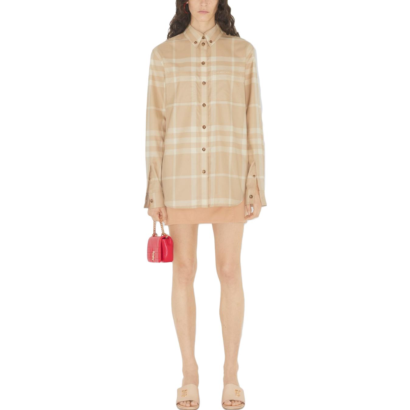 (Women) Burberry Checkered Diamond Collar Long Sleeve Jacket Women’s Soft Yellow Brown. 80660871 圖 3