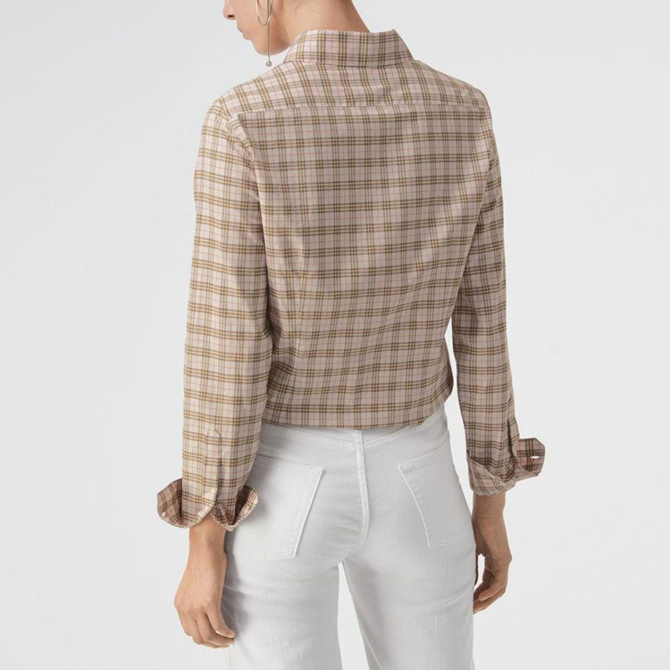 (Women) Burberry Checkered Long Sleeve Shirt Pink 80031201 圖 5