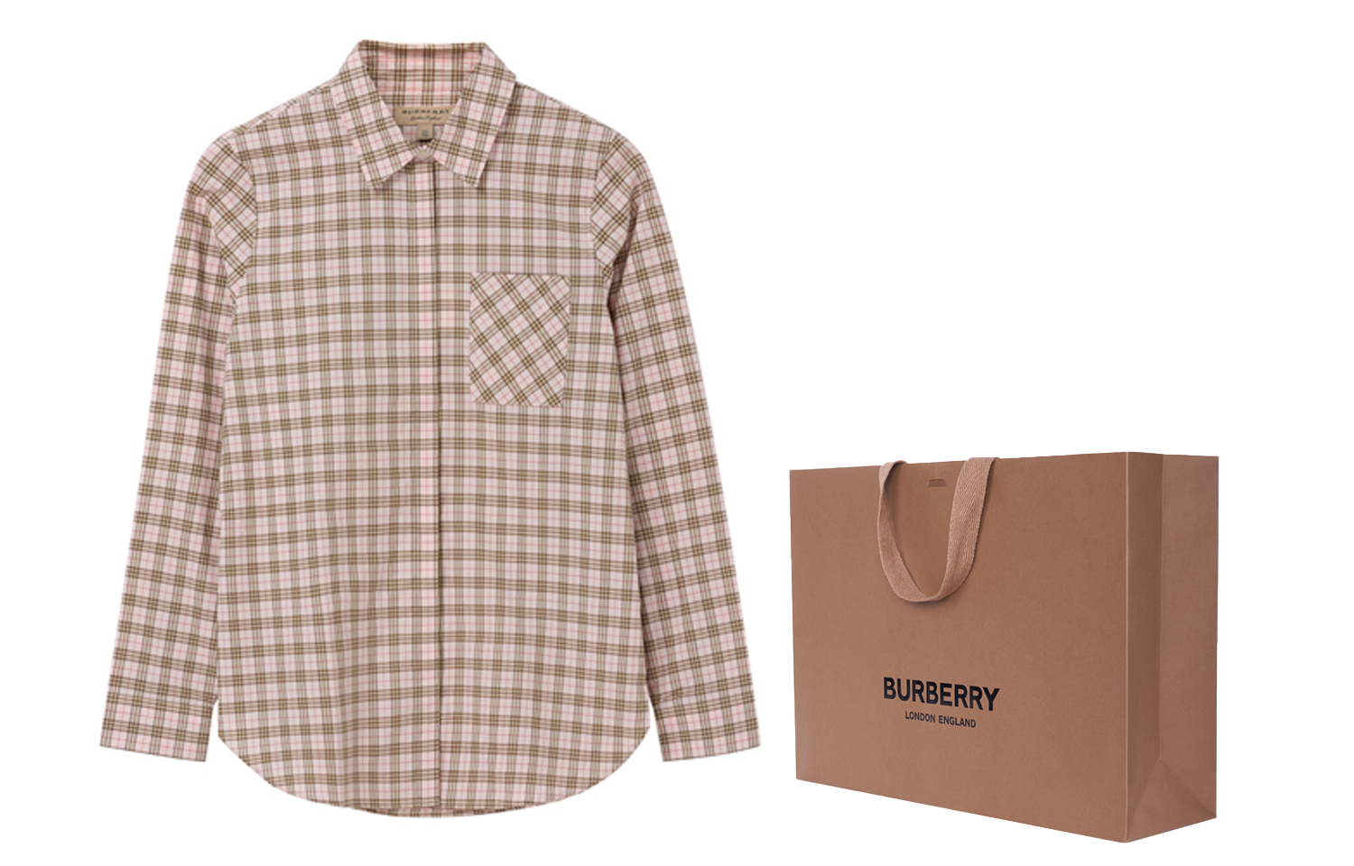 (Women) Burberry Checkered Long Sleeve Shirt Pink 80031201 圖 8