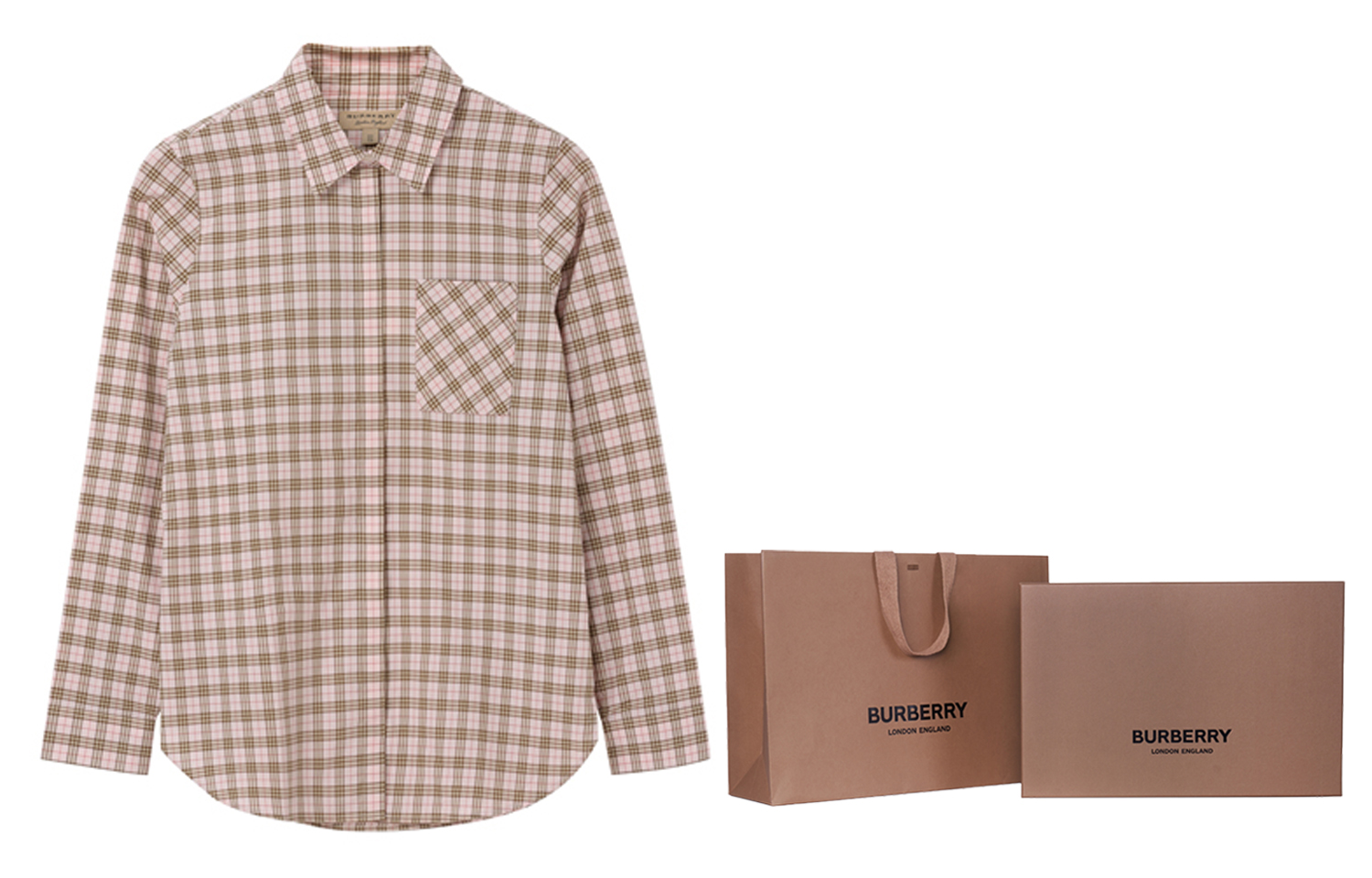 (Women) Burberry Checkered Long Sleeve Shirt Pink 80031201 圖 9