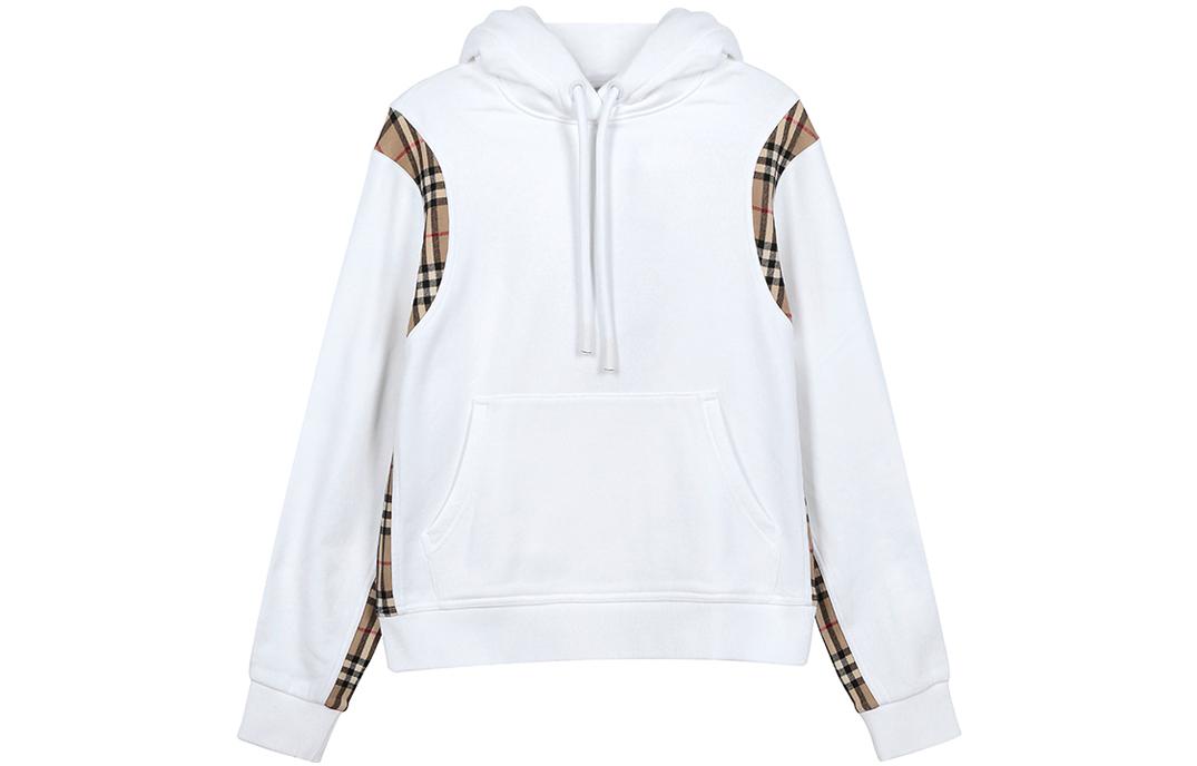 (Women) Burberry Checkered Patch Loose Hoodie Sweatshirt Spring White 80321291 圖 2