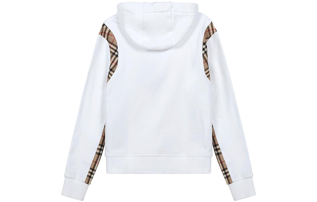 (Women) Burberry Checkered Patch Loose Hoodie Sweatshirt Spring White 80321291 圖 3