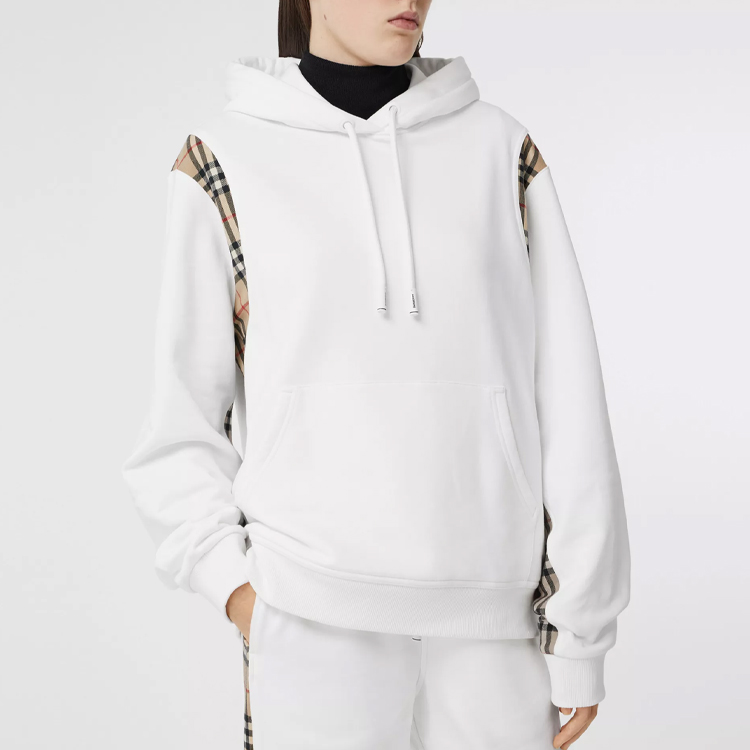(Women) Burberry Checkered Patch Loose Hoodie Sweatshirt Spring White 80321291 圖 5