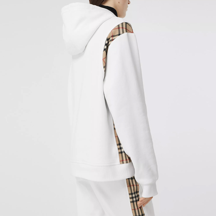 (Women) Burberry Checkered Patch Loose Hoodie Sweatshirt Spring White 80321291 圖 6