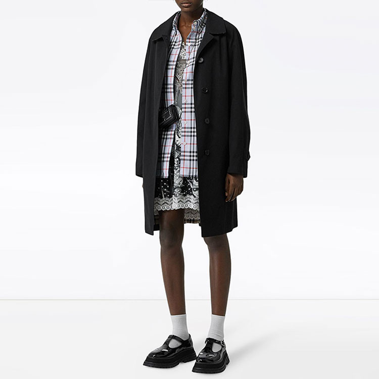 (Women) Burberry Checkered Single-Breasted Long-Sleeve Shirt Light Blue Gray 80118351 圖 6