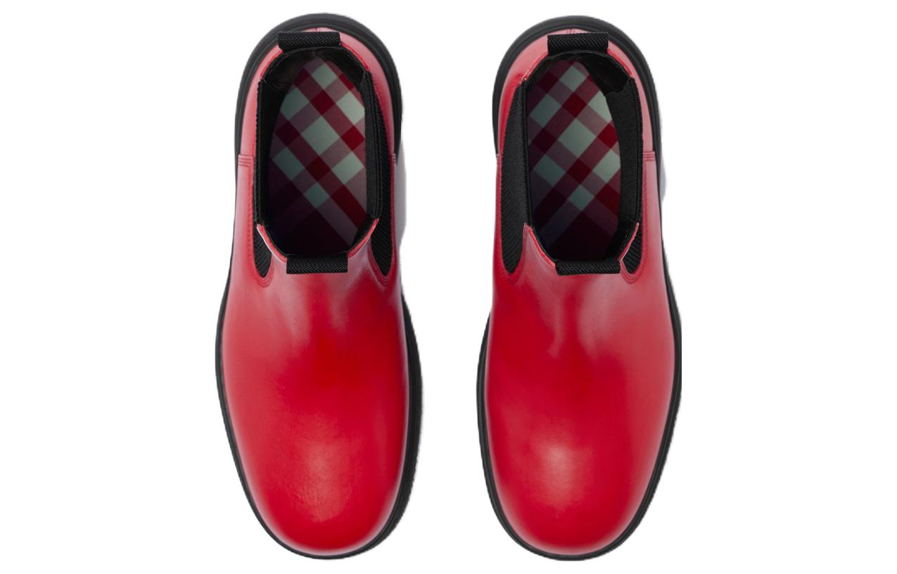 Order 博柏利小牛皮舒適休閒短中筒切爾西靴女款紅色