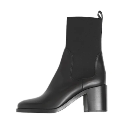 (W) Burberry Chelsea High Heel Boots 'Black'