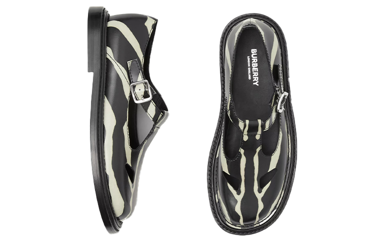 (W) Burberry Classic British Plaid Sandals 'Zebra Black' 圖 3