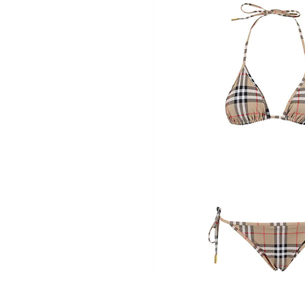 Details for (W) 버버리 클래식 체크 비키니 투피스 홀터 수영복 브라운 80090081