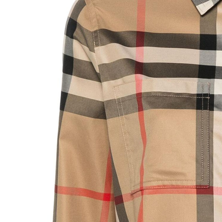 (Women) Burberry Classic Check Button-Up Long Sleeve Shirt  Beige 80856451 圖 6