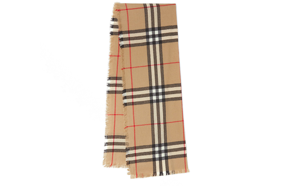 (Women) Burberry Classic Check Cashmere Scarf in Archive Beige. 80462121 圖 2