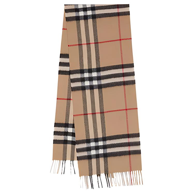 (Women) Burberry Classic Check Cashmere Scarf in Khaki 80181731