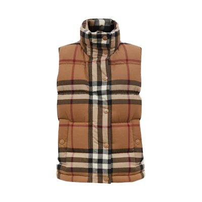 (Women) Burberry Classic Check Down Vest Birch Brown 80361351