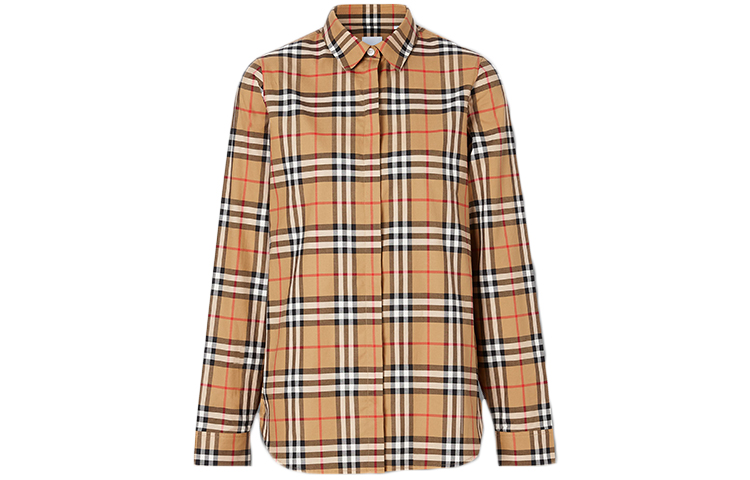 (Women) Burberry Classic Check Long Sleeve Casual Shirt in Vintage Yellow 8014010 圖 2