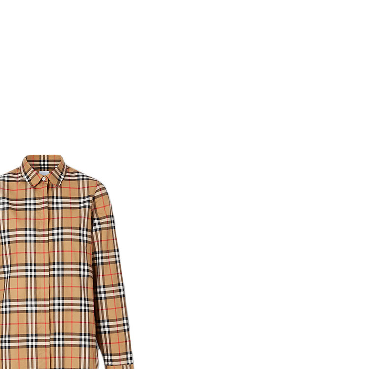 (Women) Burberry Classic Check Long Sleeve Casual Shirt in Vintage Yellow 8014010 圖 6