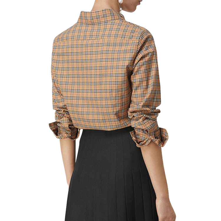 (Women) Burberry Classic Check Long Sleeve Shirt Early Spring Khaki 80031211 圖 4