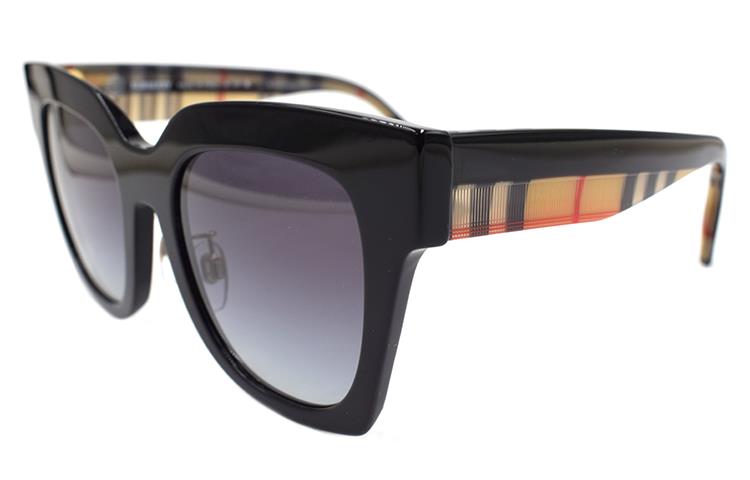(Women) BURBERRY Classic Check Modern Holiday Travel  Sunglasses 4364F Black. B4364-F 3942/8G 圖 3