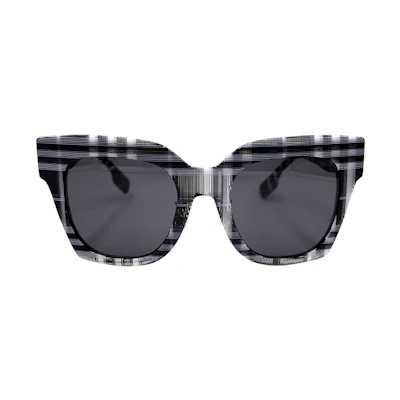 (Women) Burberry Classic Check Sunglasses Holiday Edition Black White Plaid 4364F. B4364-F 3994/87-51