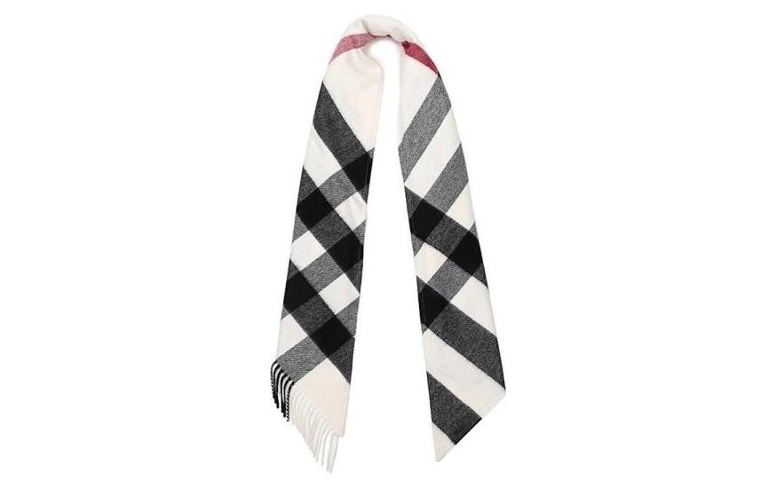 Shop (Women) Burberry Classic Check Wool Scarf Women’s Black White 40654211