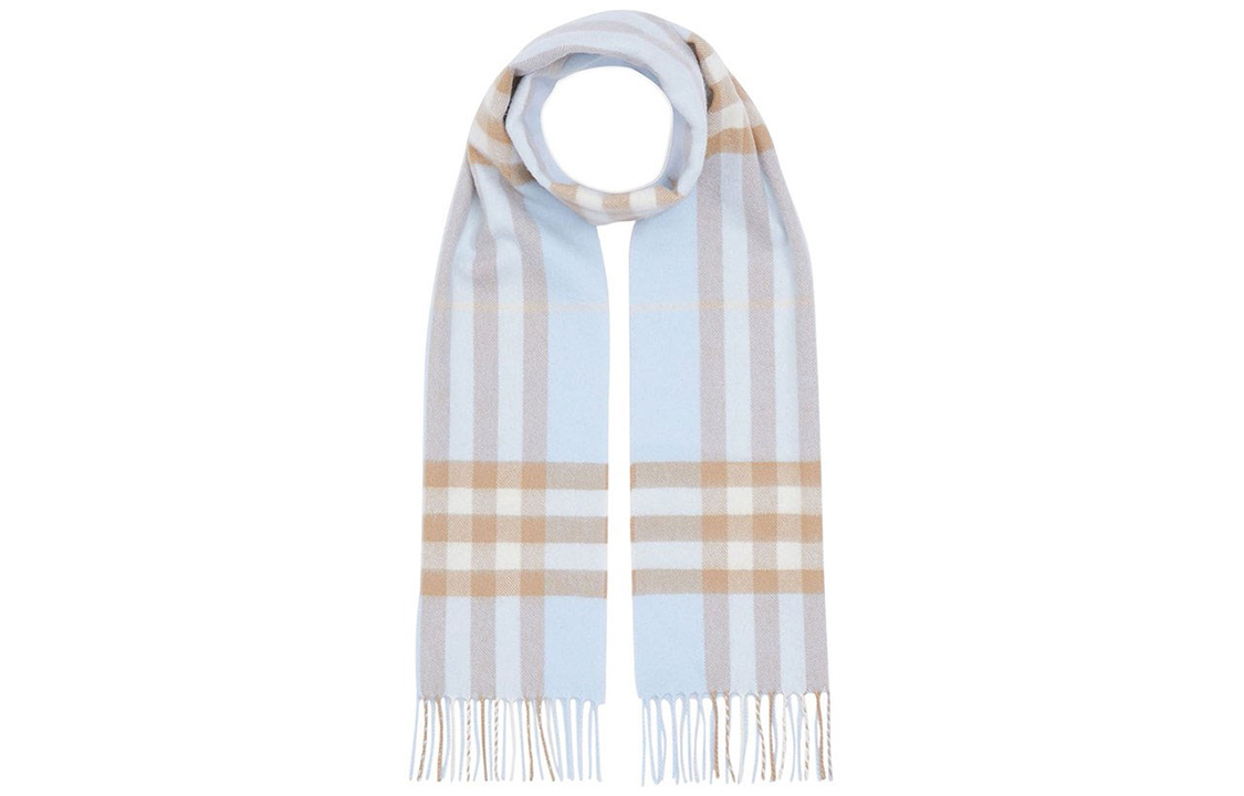 (Women) Burberry Classic Check Woolen Scarf for Women in Light Blue/Beige 8018488 圖 2