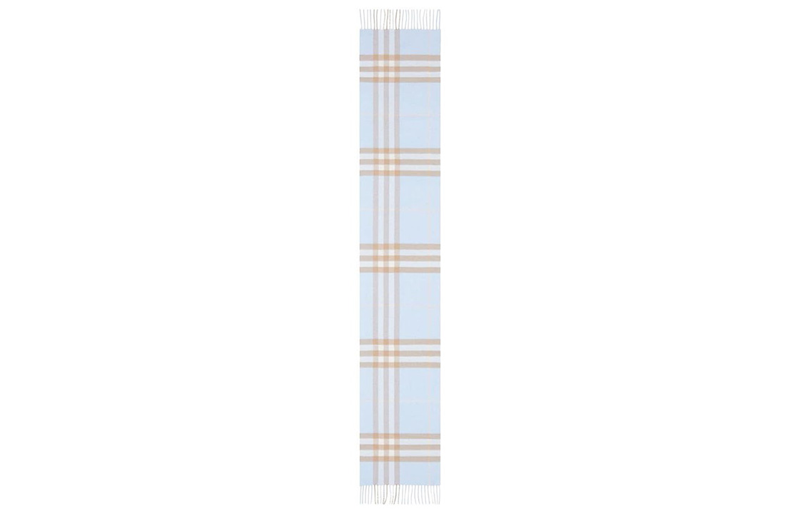 (Women) Burberry Classic Check Woolen Scarf for Women in Light Blue/Beige 8018488 圖 3