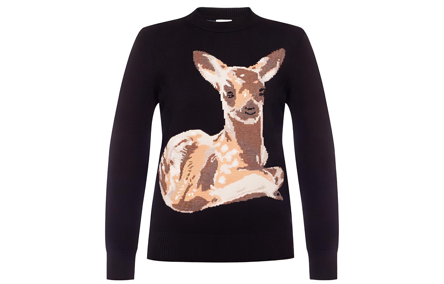 (Women) Burberry Classic Deer Sweater Black 80262971