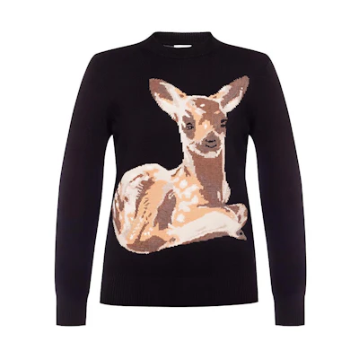 (Women) Burberry Classic Deer Sweater Black 80262971