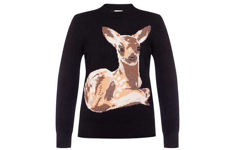 (Women) Burberry Classic Deer Sweater Black 80262971 圖 2