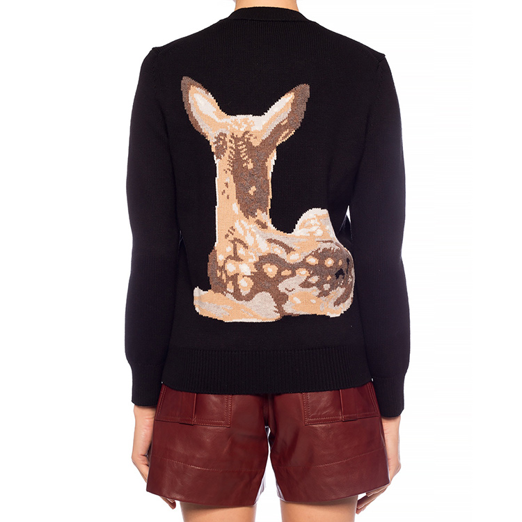 (Women) Burberry Classic Deer Sweater Black 80262971 圖 5
