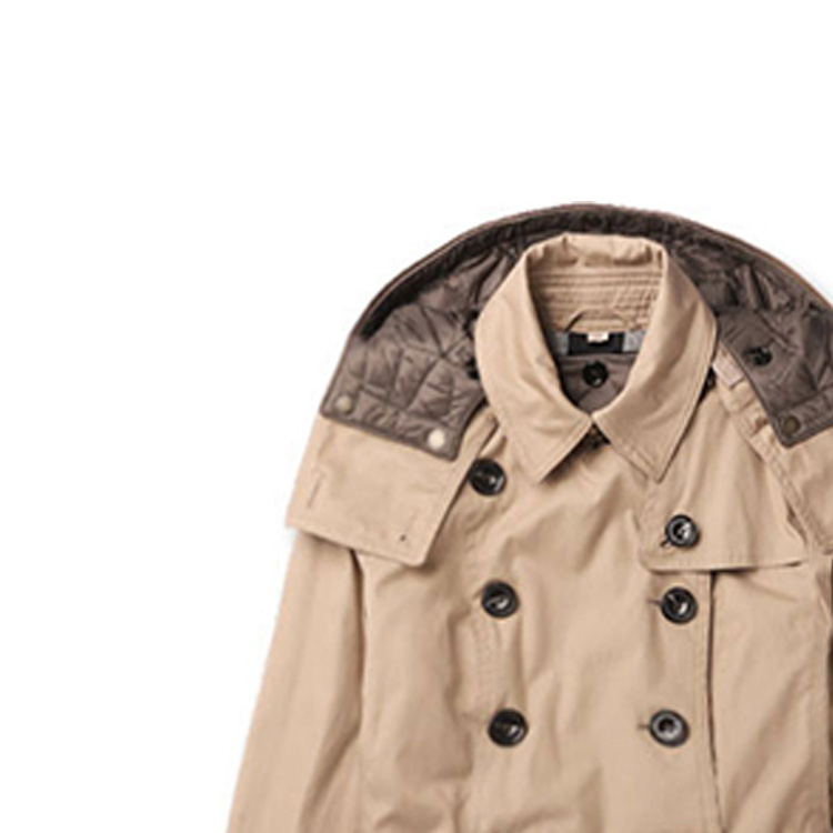 Shop (W) Burberry經典可拆帽長版風衣卡其色 39649341
