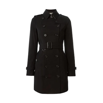 (Women) Burberry Classic Double-Breasted Long Sleeve Black Trench Coat 39004531