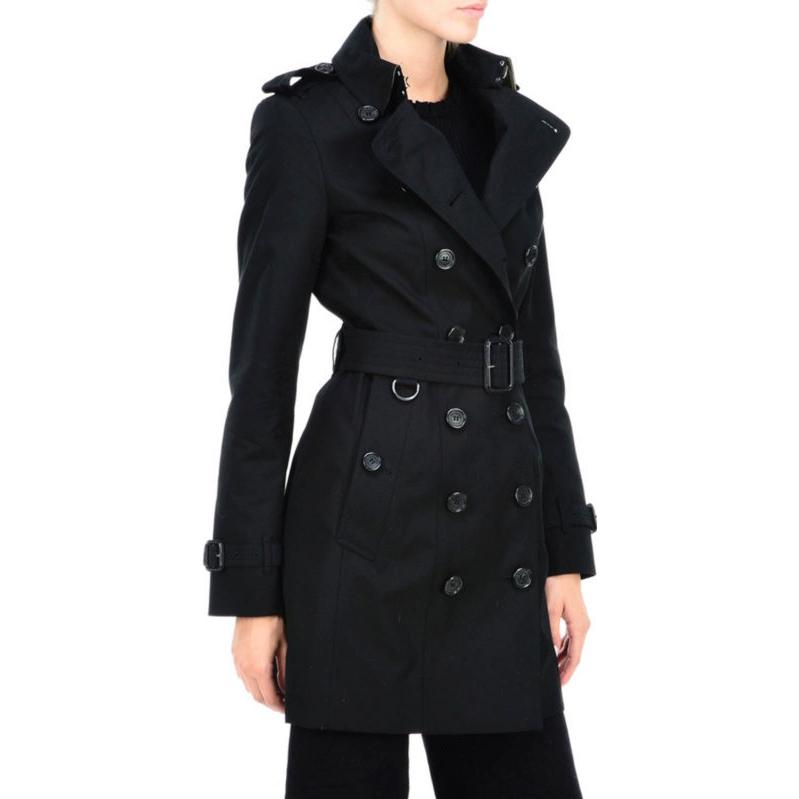 (Women) Burberry Classic Double-Breasted Long Sleeve Black Trench Coat 39004531 圖 4