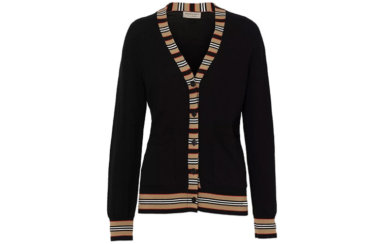 (Women) Burberry Classic Icon Stripe Merino Knit Sweater Black 8008953 圖 2