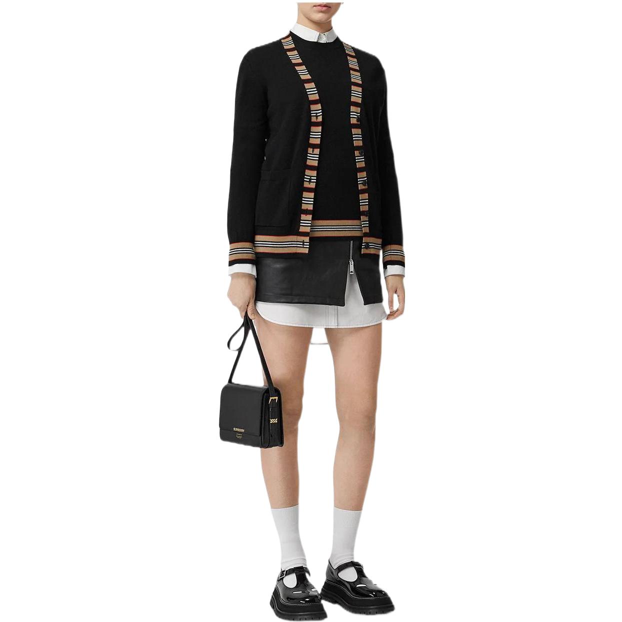 (Women) Burberry Classic Icon Stripe Merino Knit Sweater Black 8008953 圖 3