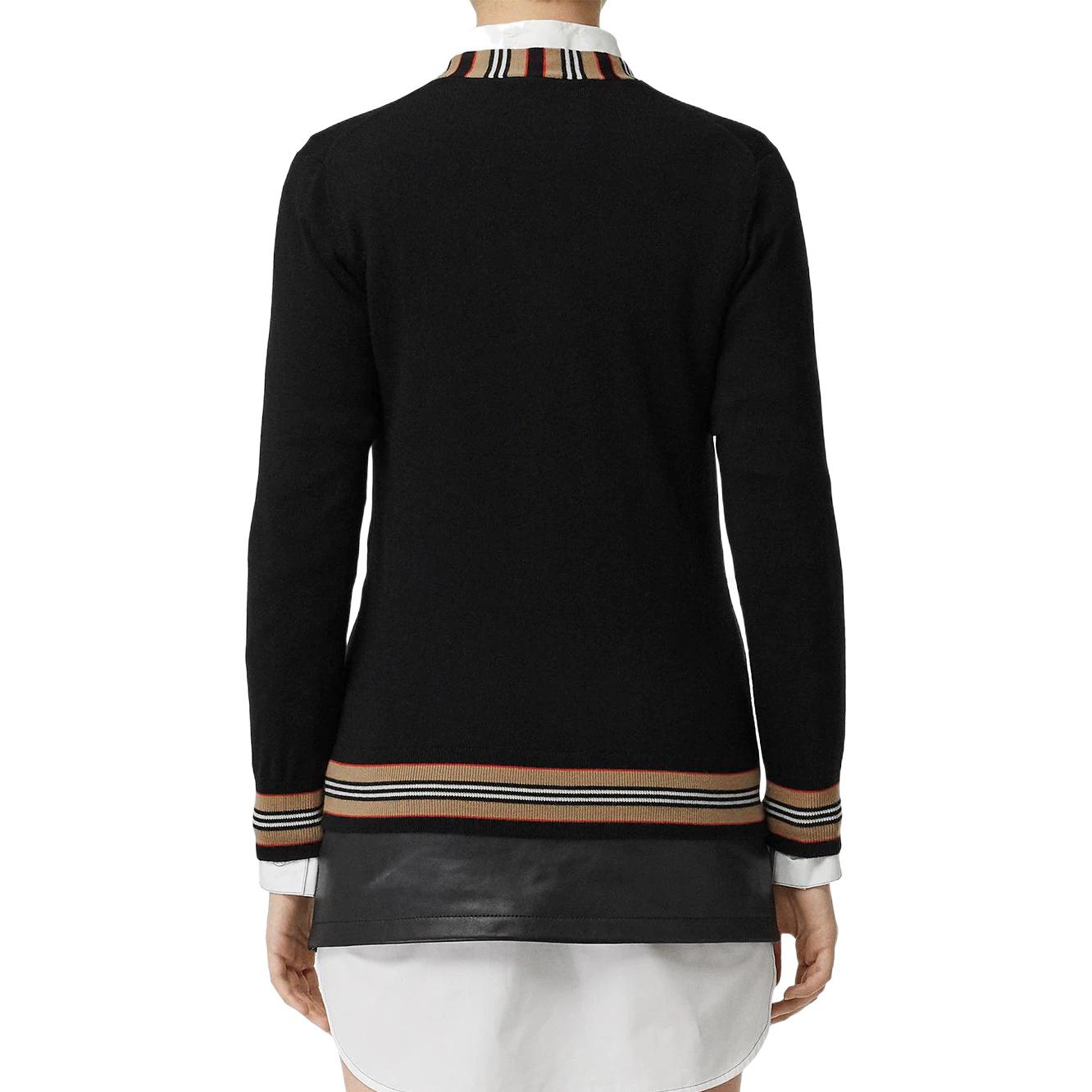 (Women) Burberry Classic Icon Stripe Merino Knit Sweater Black 8008953 圖 5