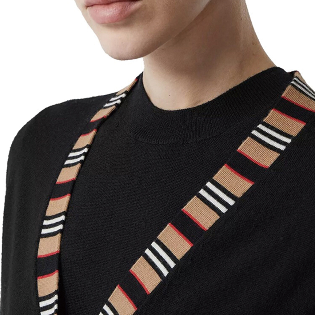 (Women) Burberry Classic Icon Stripe Merino Knit Sweater Black 8008953 圖 6