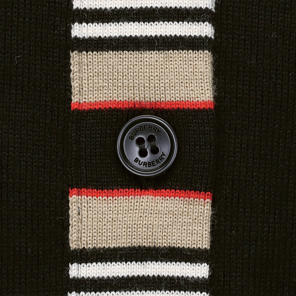 (Women) Burberry Classic Icon Stripe Merino Knit Sweater Black 8008953 圖 7