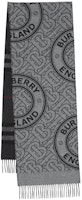 (Women) Burberry Classic Logo Pattern Grey Knit Scarf for Women - Warm and Stylish 8065088SHALE (Women) Burberry Classic Logo Pattern Grey Knit Scarf for Women - Warm and Stylish 8065088SHALE